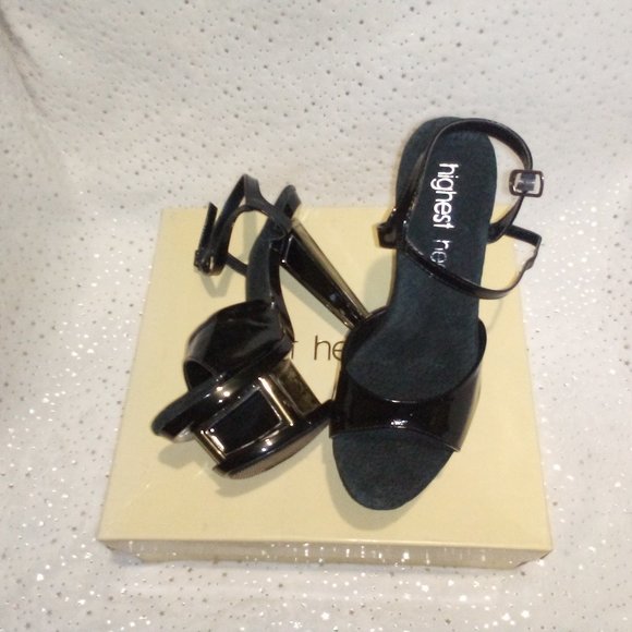 Highest Heels Spectrum-31 Platform Sandals, Black Pewter, 7 M US - Picture 5 of 12